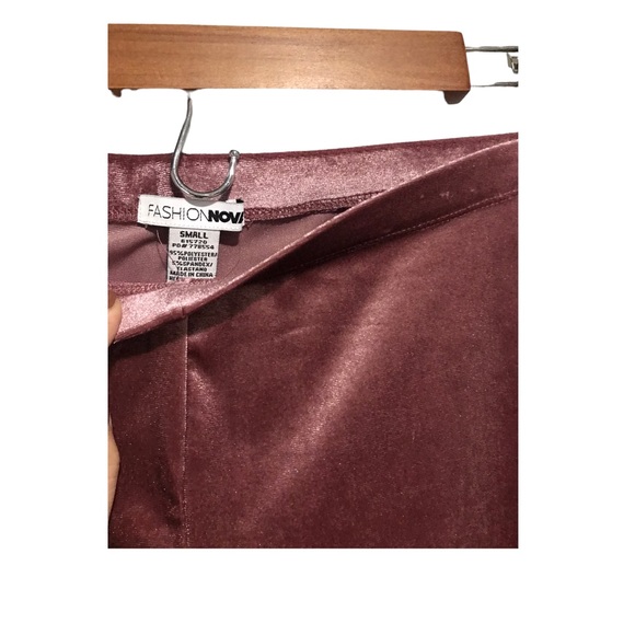 New Fashion Nova | mauve pink velour 2 piece set coord set tube top biker shorts - Picture 8 of 10